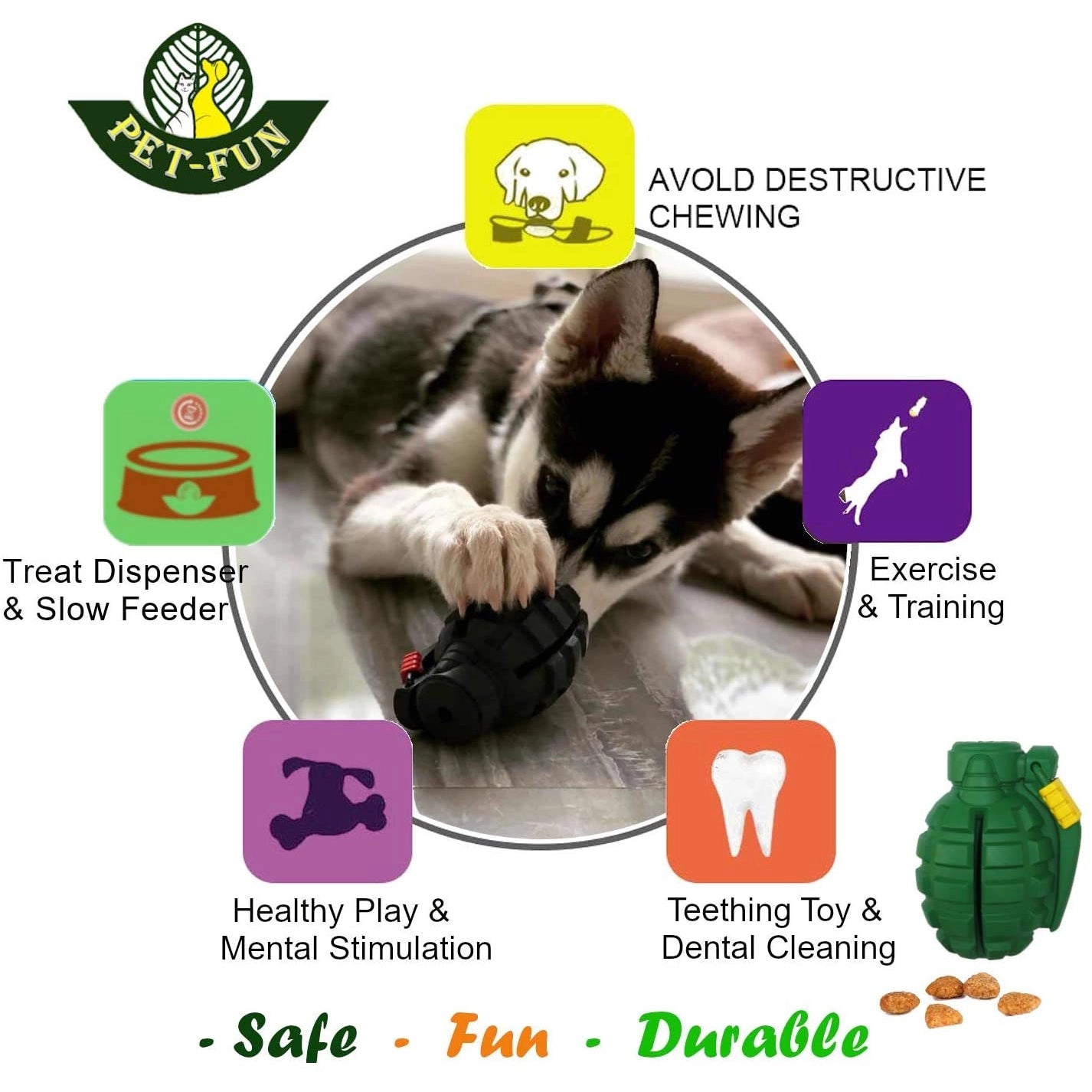 Grenade Tough Dog Toy