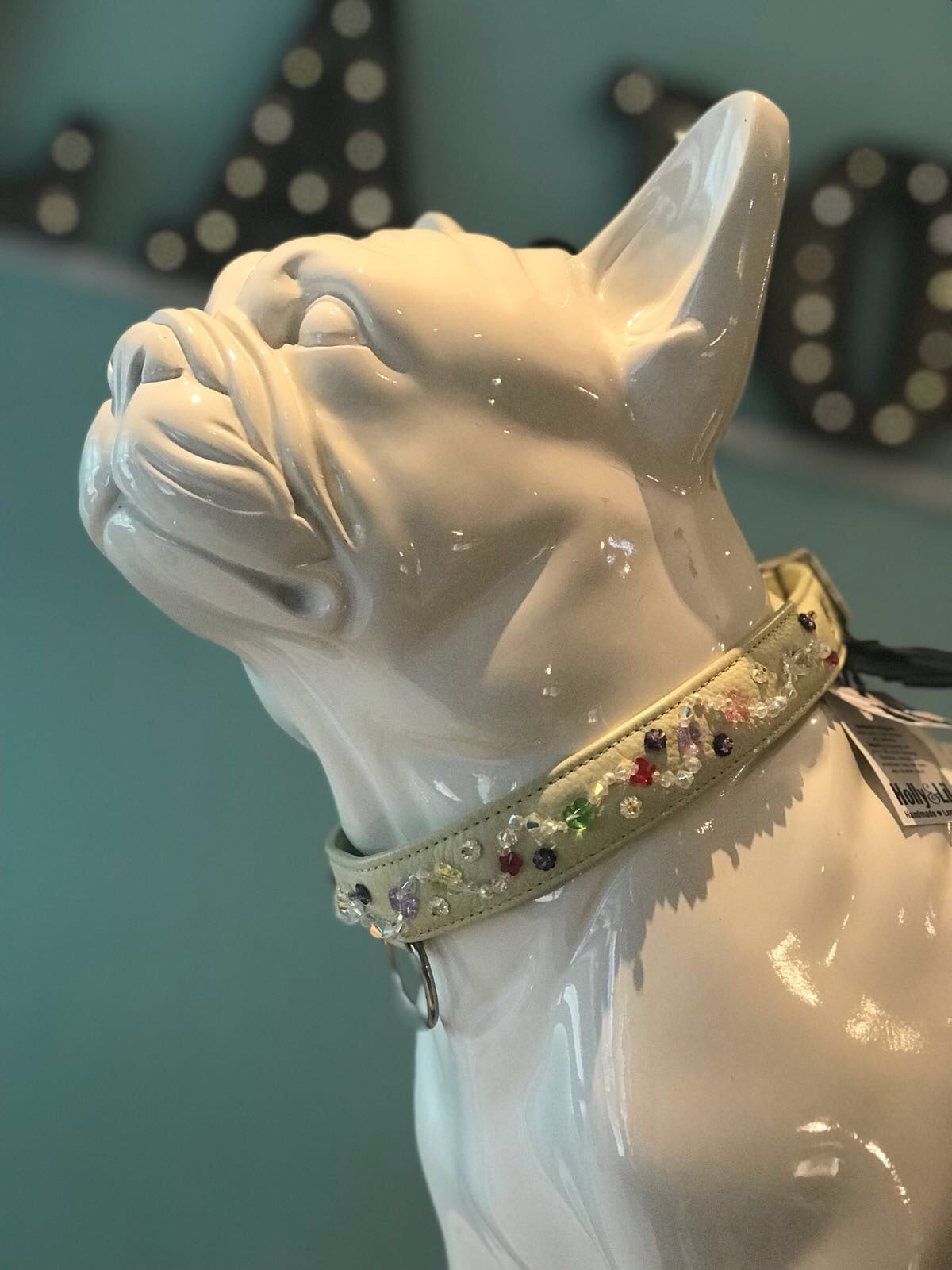 Holly & Lil Cream Beaded Dog Collar