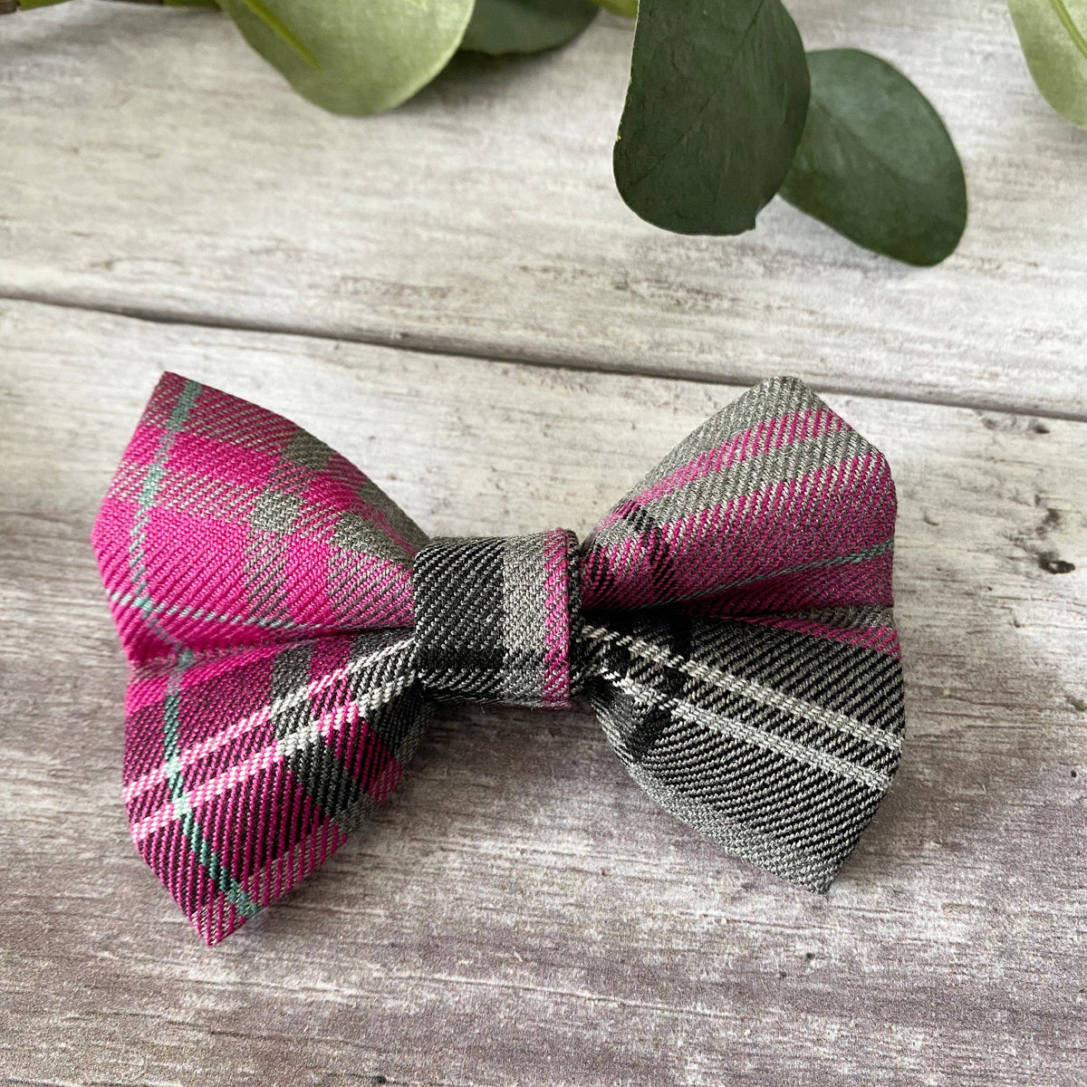 Baxter's Boutique - Bow Tie | Pink And Grey Tartan