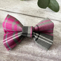Baxter's Boutique - Bow Tie | Pink And Grey Tartan