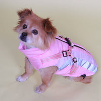 Reflective Harness Dog Coat Pink