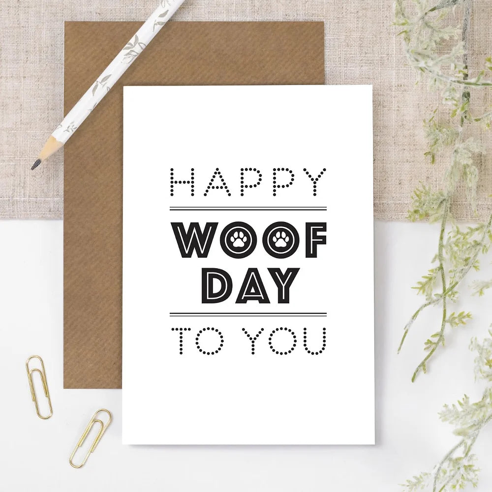 Happy Woofday Birthday Card for Dog Owners