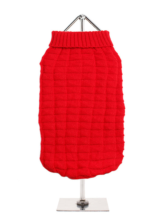 Urban Pup Red Waffle Textured Knitted Jumper