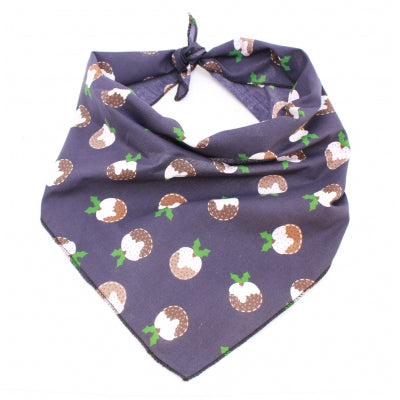 Blue Christmas Pudding Christmas Bandana