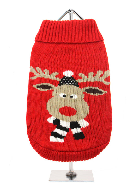 Urban Pup Prancer's Red Christmas Jumper