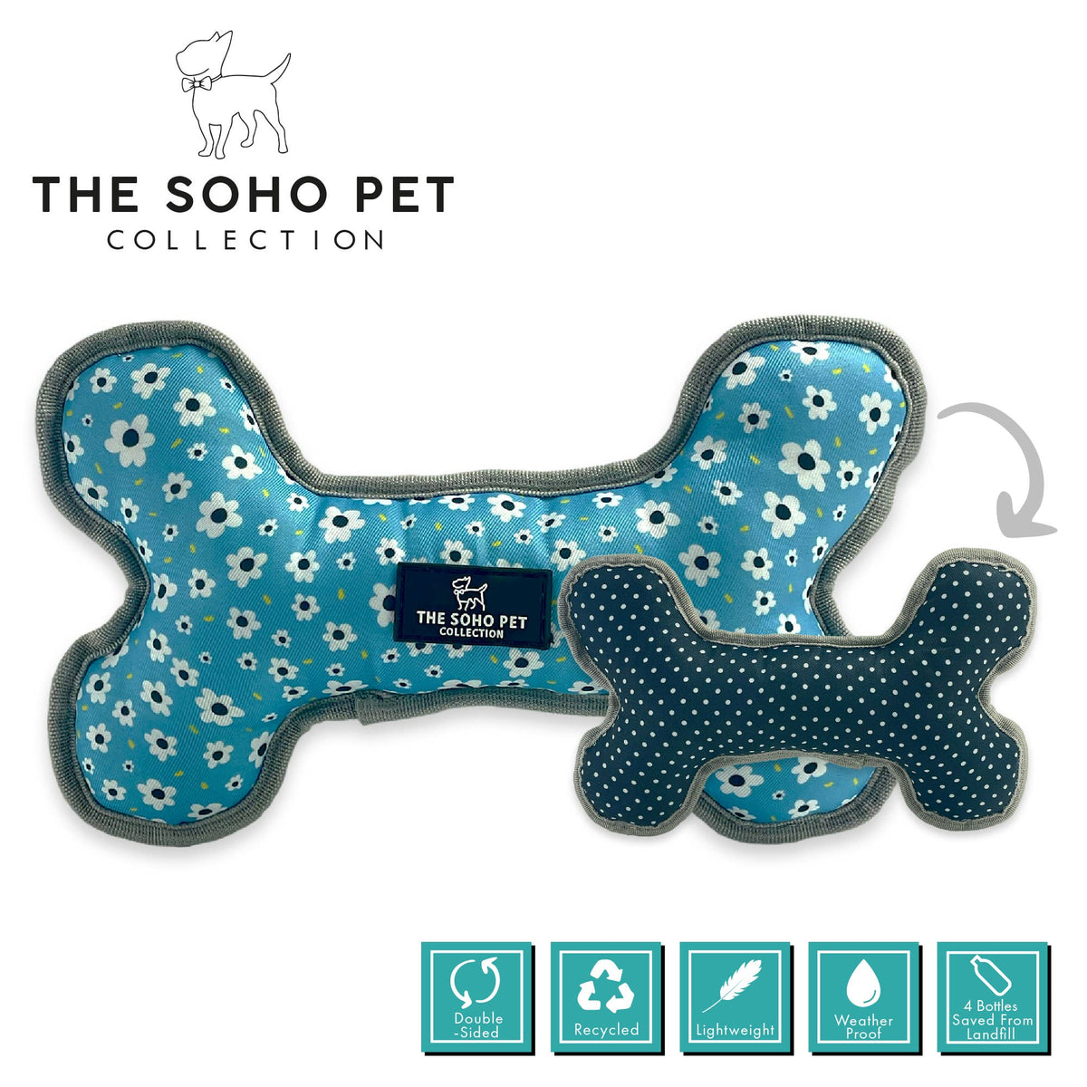 Soho Pet Collection Daisy/ Polka Dot  Bone Toy