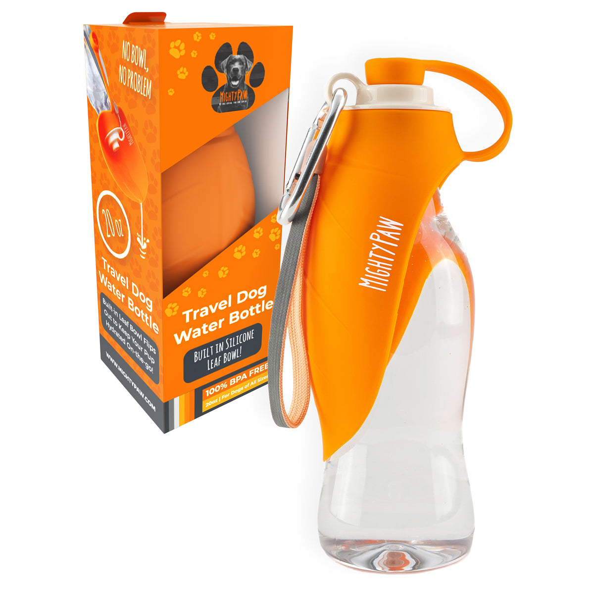 Travel Dog Water Bottle with Built-in Dispenser
