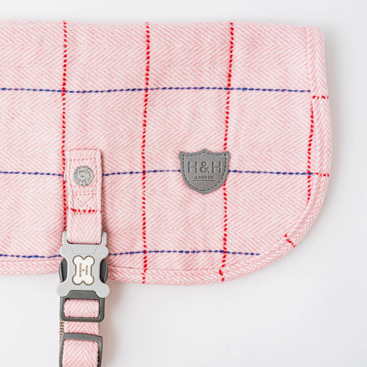 Pink Checked Tweed Dog Coat Jacket