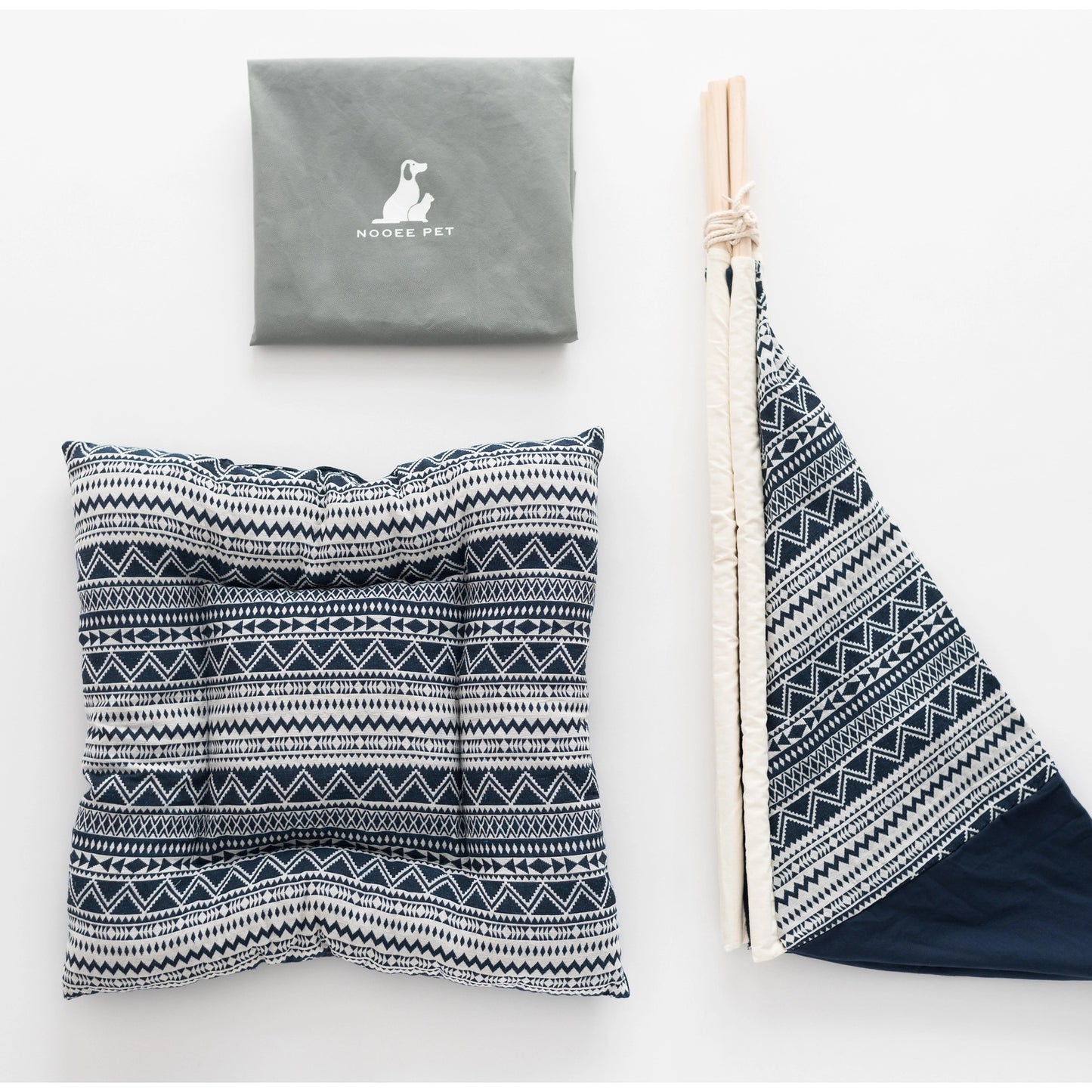 Navy Teepee Tent Dog Bed