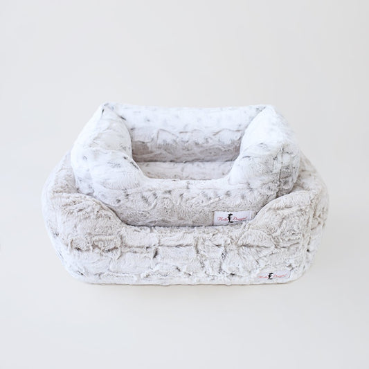 Pearl Leopard Mink Dog Bed