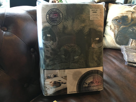 Cozy Nights Pug Print Duvet Set