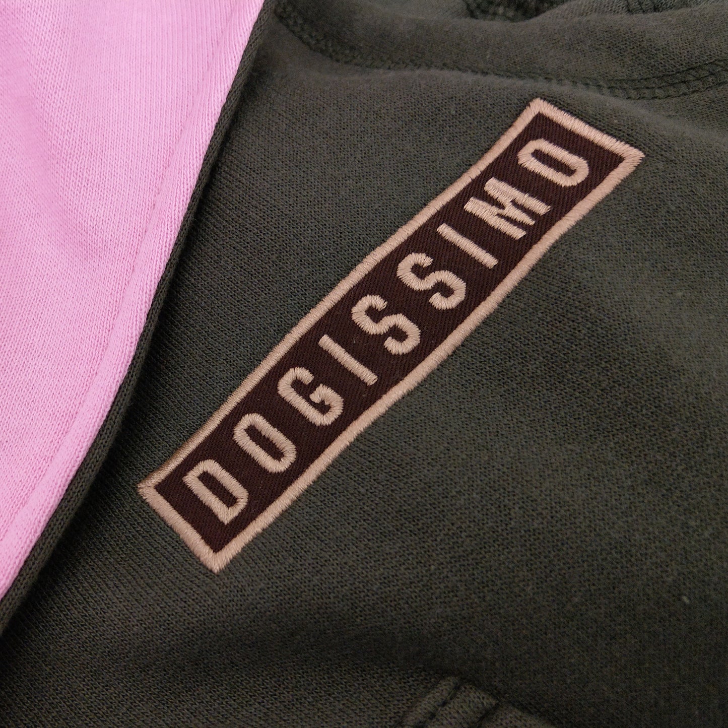 Dogissimo Pink Military Hooded Sweatshirt for Bulldogs