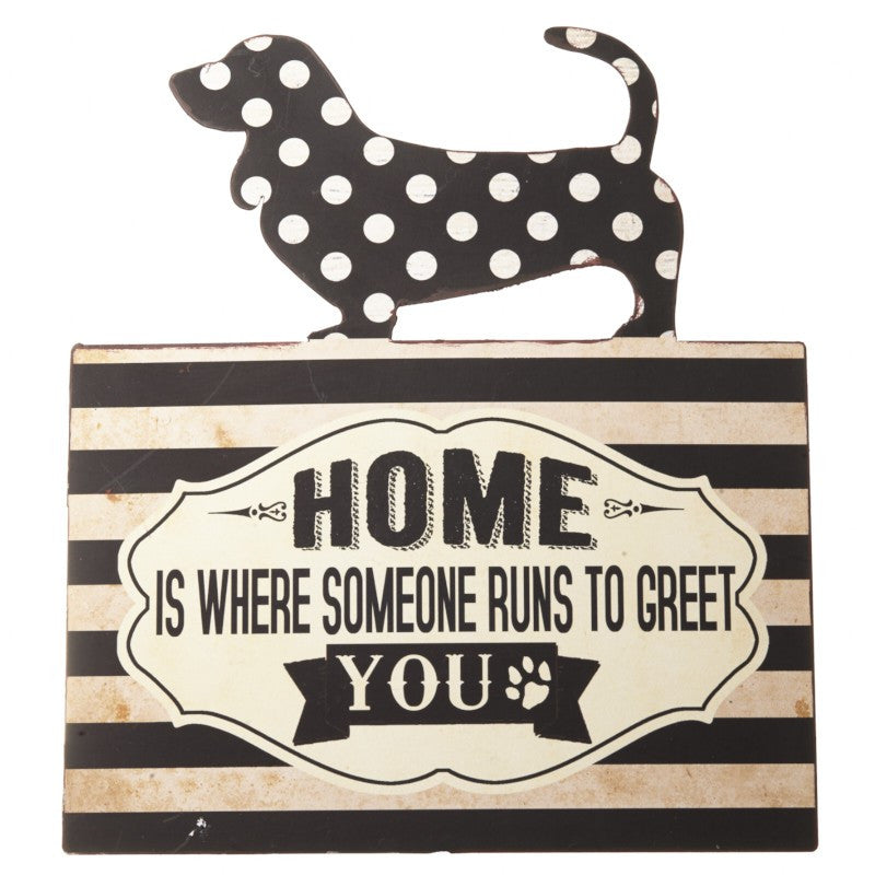 Home Is Where Metal Dachshund Sign