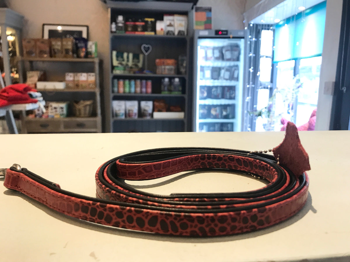 Snake Skin Style Leather Lead