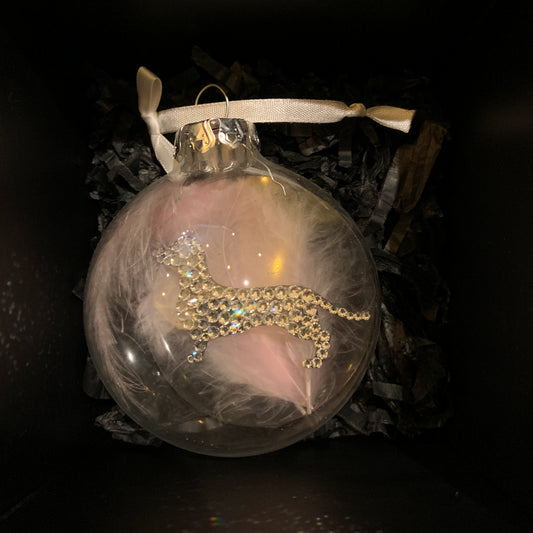 Dachshund Crafted Crystals Christmas Bauble
