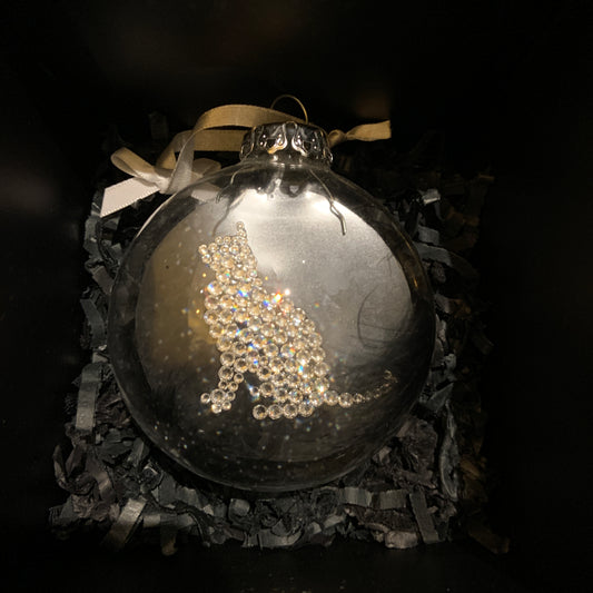 Cat Crafted Crystals Christmas Bauble