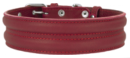 Large Breed Red Leather Padded Collar