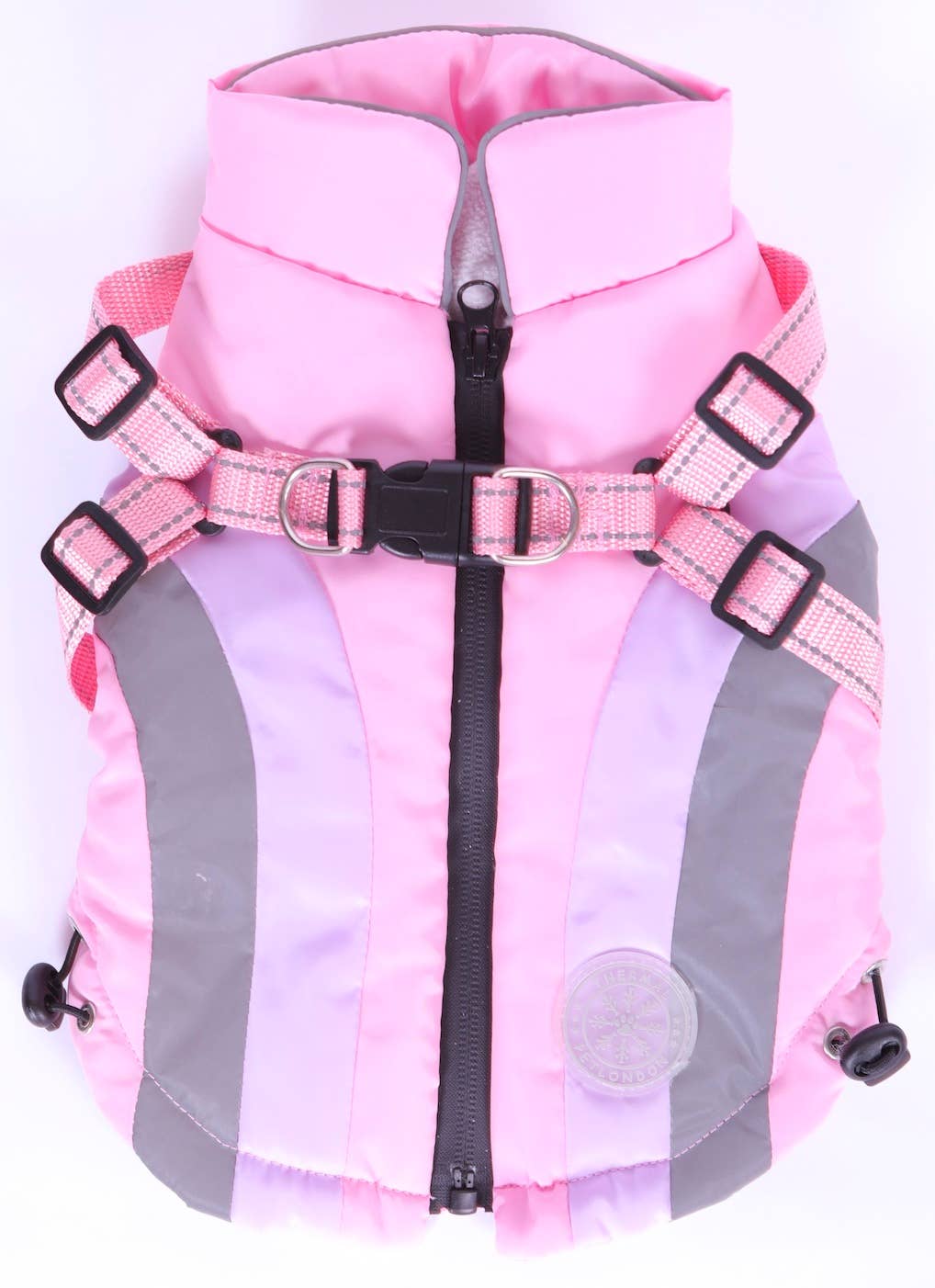 Reflective Harness Dog Coat Pink