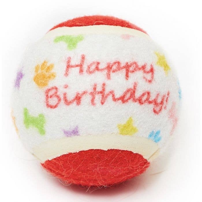 Happy Birthday Dog Tennis Ball
