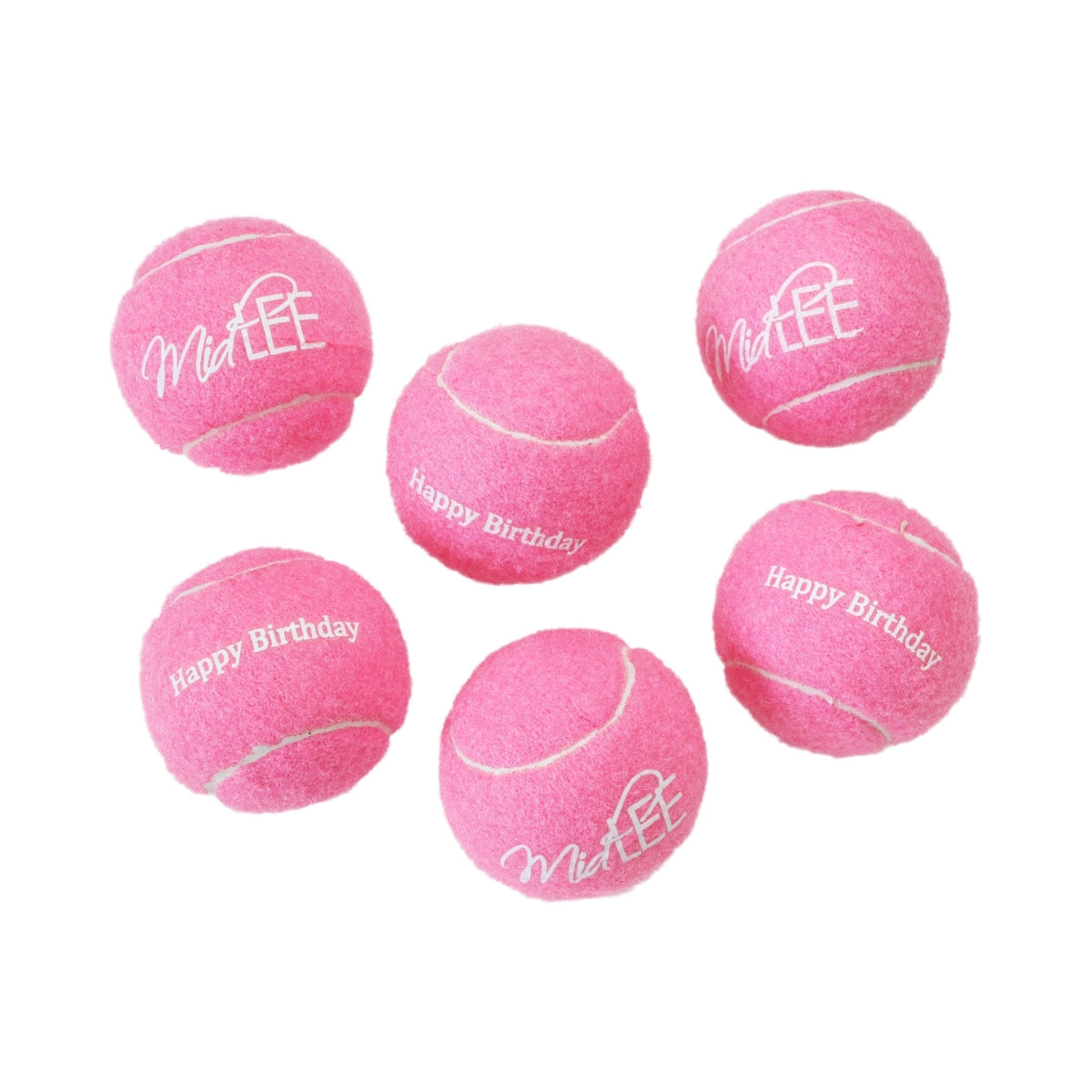 Happy Birthday Tennis Balls - Pink