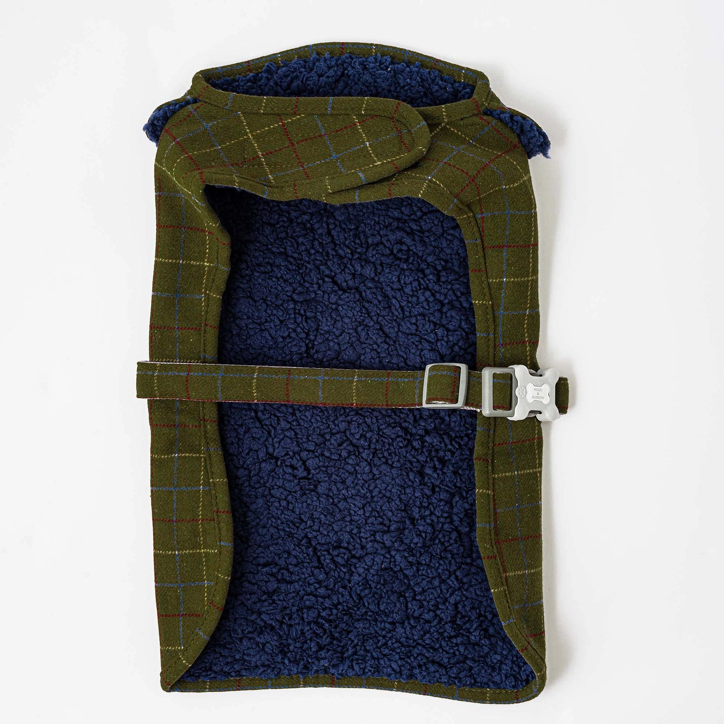 Dark Green Checked Tweed Dog Coat Jacket BellaJoJos