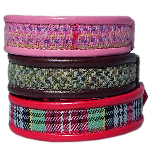 Holly & Lil Harris Tweed and Tartan Twill Cat Collars
