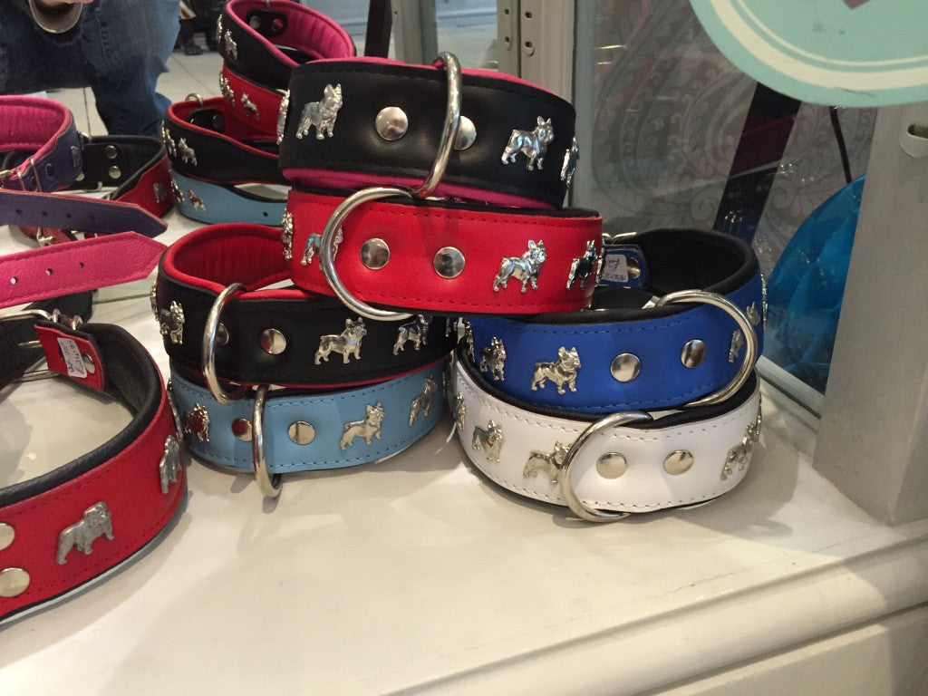 Dogaholic Frenchie Leather Dog Collar